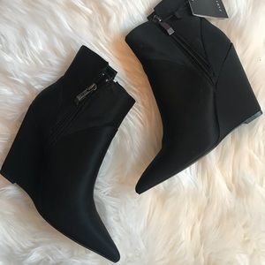 high heel wedge ankle boots